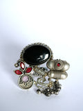 Midnight Blossom One-of-a-Kind Statement Ring for Women