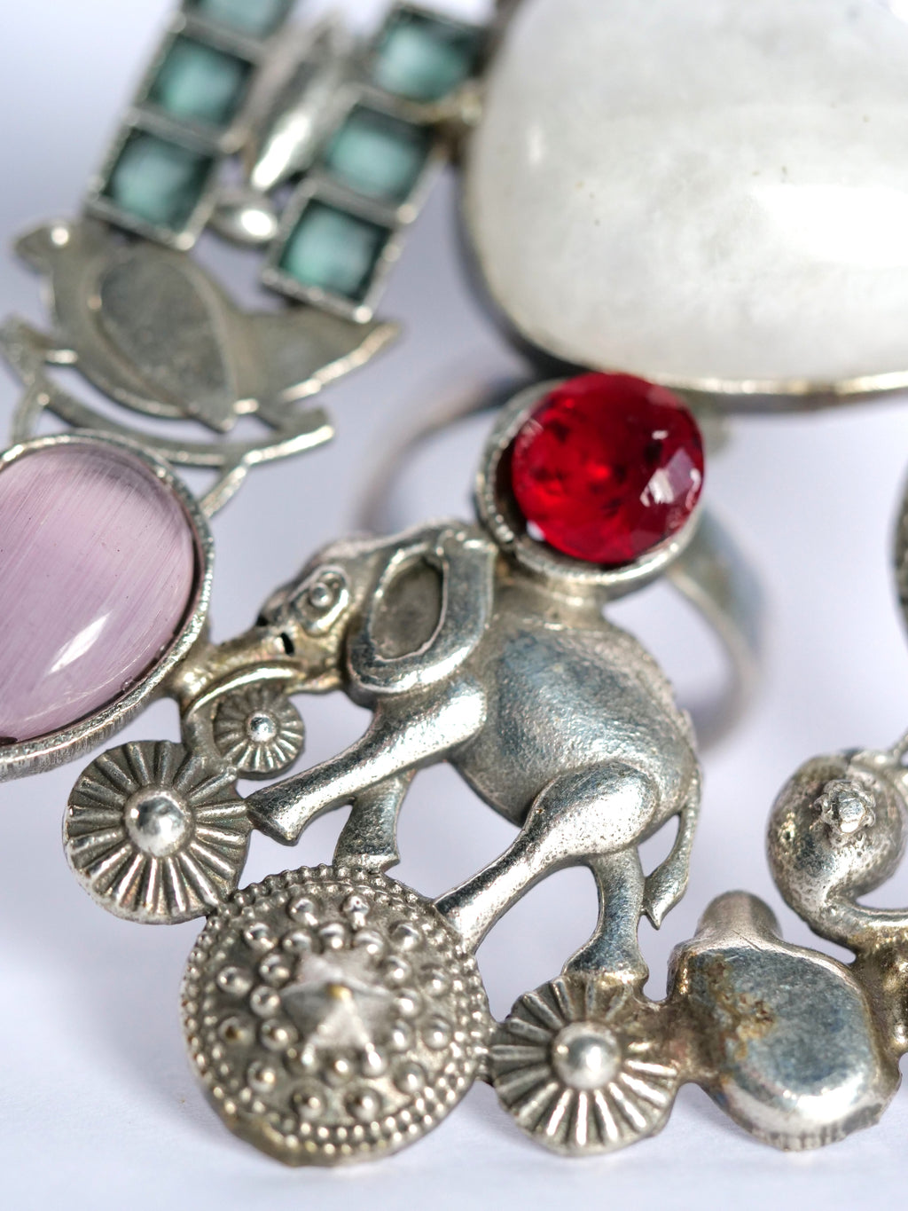 Ivory Ember Peacock One-of-a-Kind Statement Ring for Women