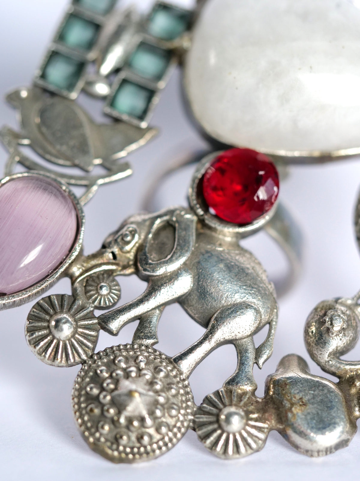 Ivory Ember Peacock One-of-a-Kind Statement Ring for Women